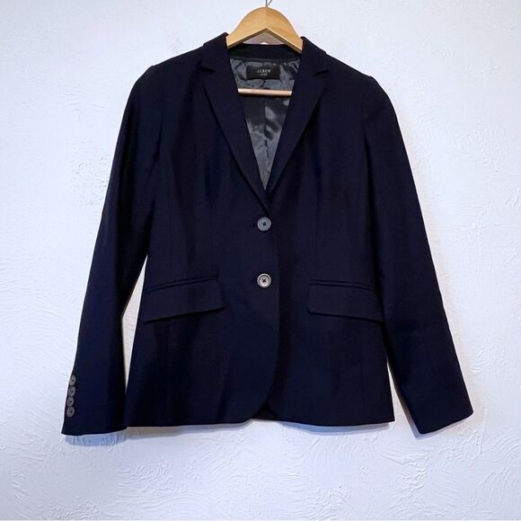 J. Crew 1035 Navy Superfine Cotton Blazer Jacket - Picture 1 of 7